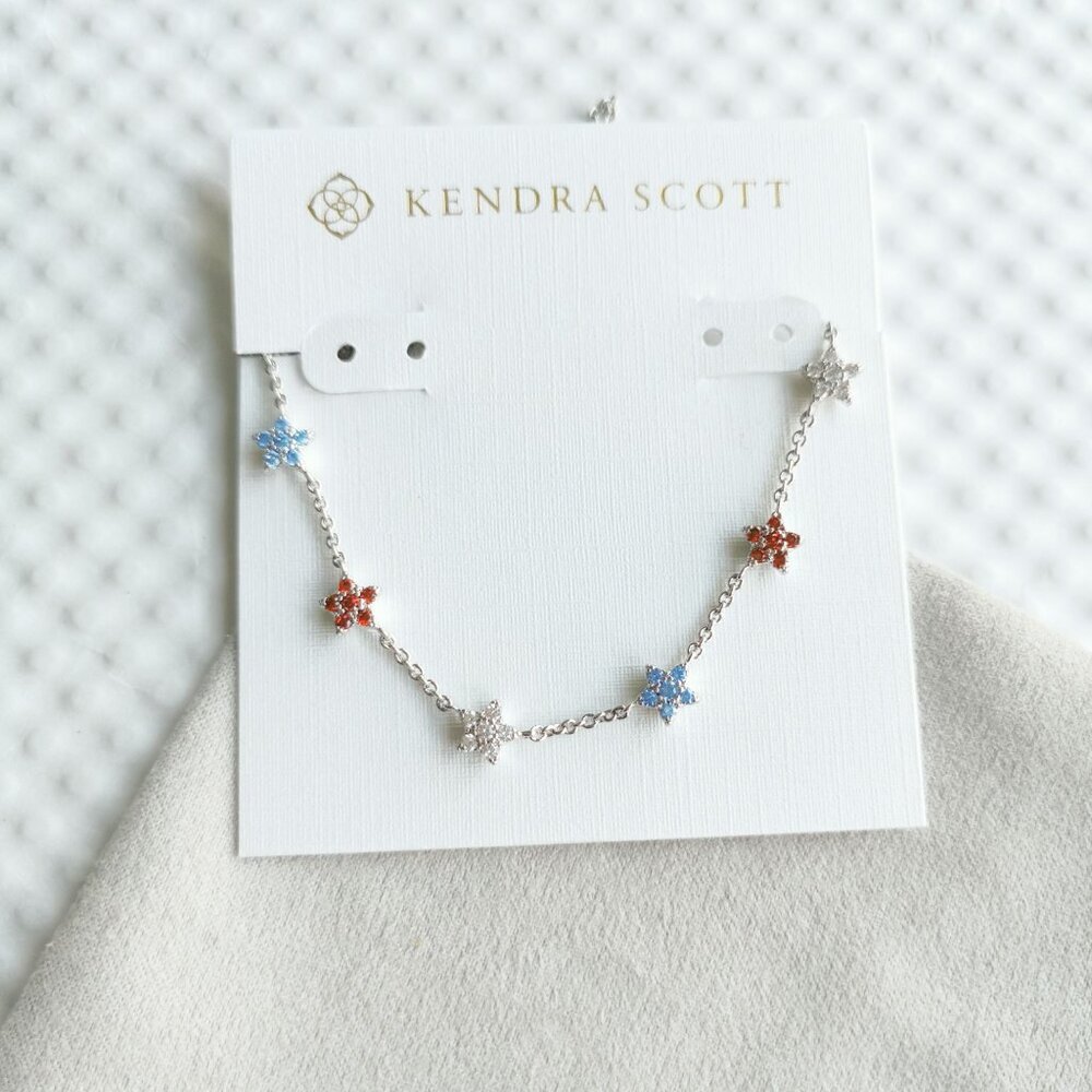 Kendra Scott Silver Crystal Sierra Star Strand Necklace NEW
